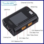 ToolkitRC M6D Dual Charger 500w 15A High Power 1-6S DC Dual Smart Discharger Battery Balance Charger for RC FPV Drone Kit